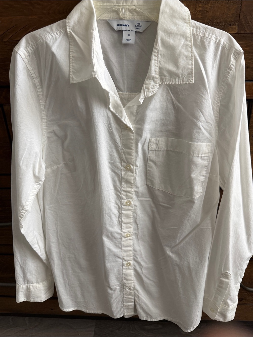 NWT 💯% Cotton Old Navy White Classic Women's Button-Front Shirt.